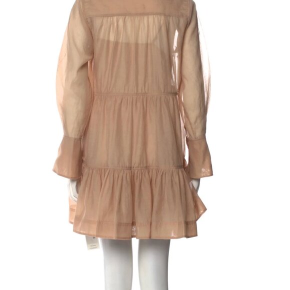 Jonathan Simkhai Sheer Tan Mini Dress - Picture 3 of 7